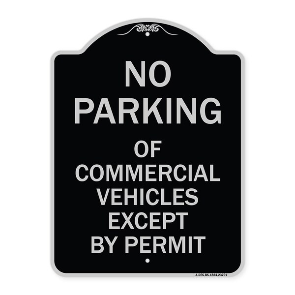 No Parking of Commercial Vehicles Except by Permit Heavy-Gauge Alum, 18" L, 24" H, BS-1824-23701
